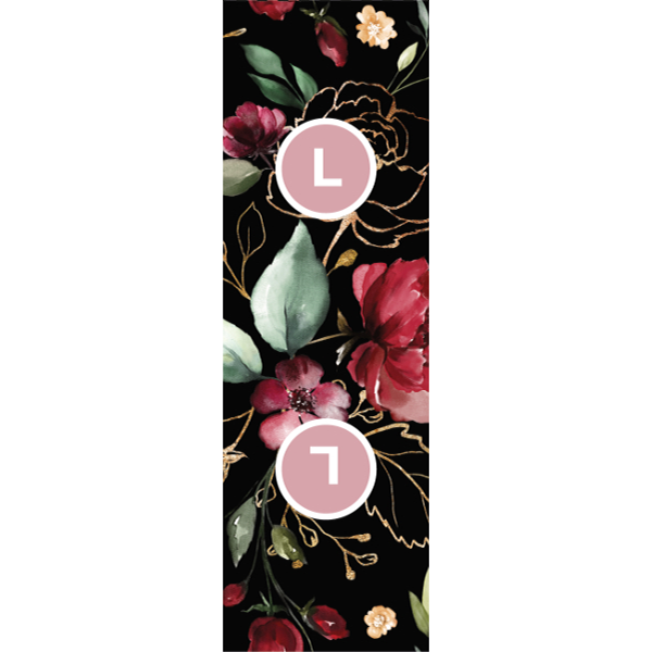 Paneel met patroon voor softshell jas motief gouden bloemen zwart maat 146