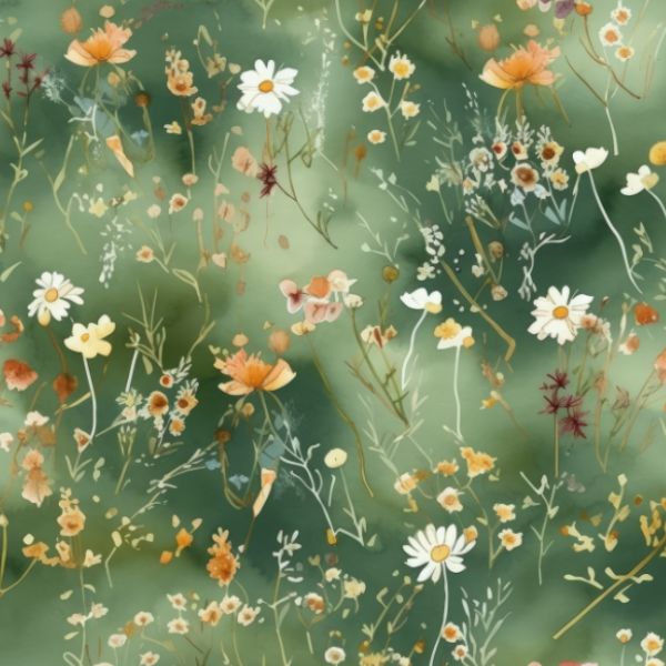 Fluweel velvet Doris mini bloemen Victoria donkergroen