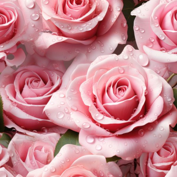 Regenjasstof gewatteerd fotografie lichtroze rozen