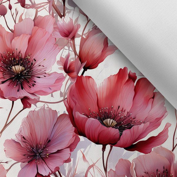Kant elastisch 15cm met print bloemen roze schoonheid