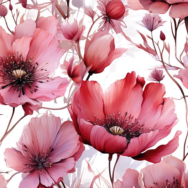 Viscose geweven stof 150cm bloemen roze schoonheid