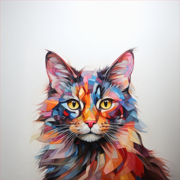 Tricot / Jersey PANEEL 75x75 cm Europese korthaar kat