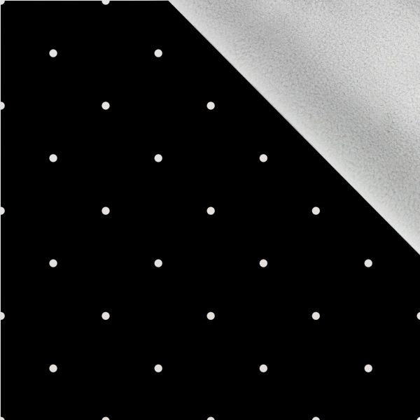 Paneel met patroon 50 voor softshell damesjas witte stippen 4mm op zwart