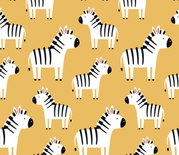 Waterafstotend polyester TD/NS bedrukt zebra's mosterdgeel