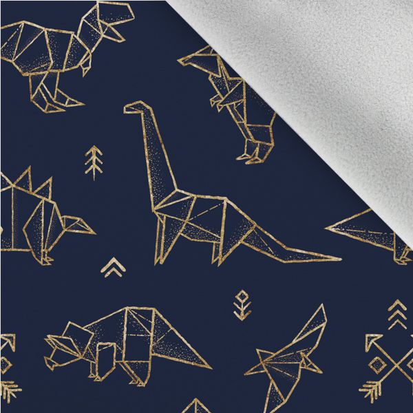 Paneel met patroon voor softshell jas motief geometrische dinosaurussen maat 92