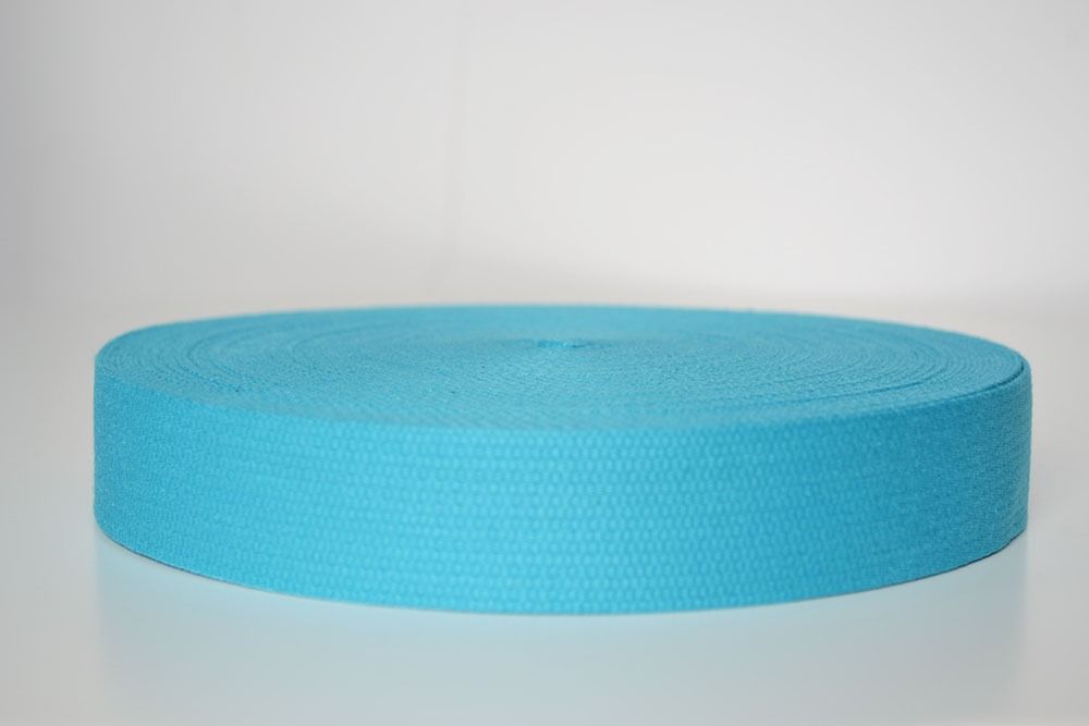 Tassenband katoen 3 cm turquoise