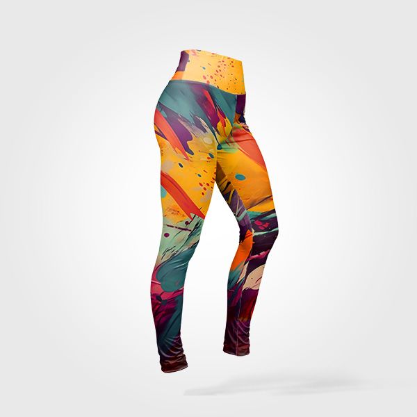 Paneel met patroon 36 legging Slim fit abstract geschilderd badkleding sportstof