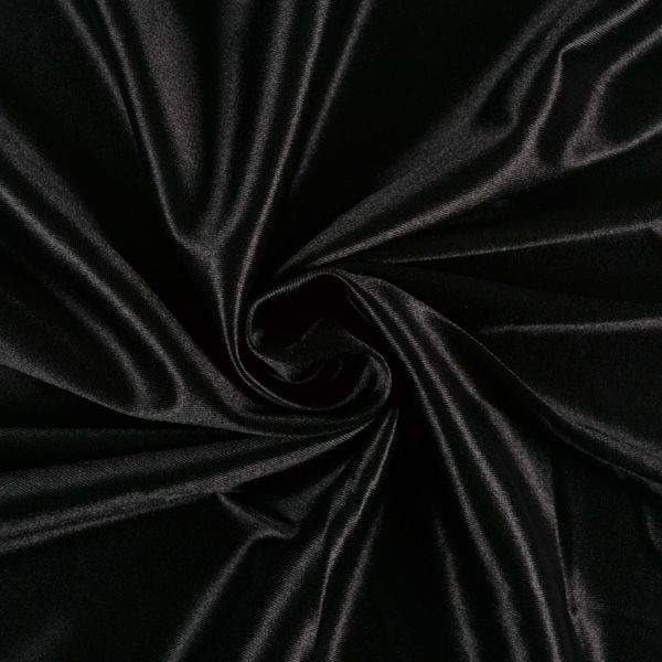 Glanzende stof voor badmode en fitness kleding zwart