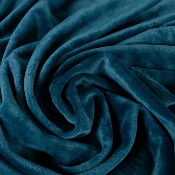 Stretch fluweel kledingstof kleur petrolblauw