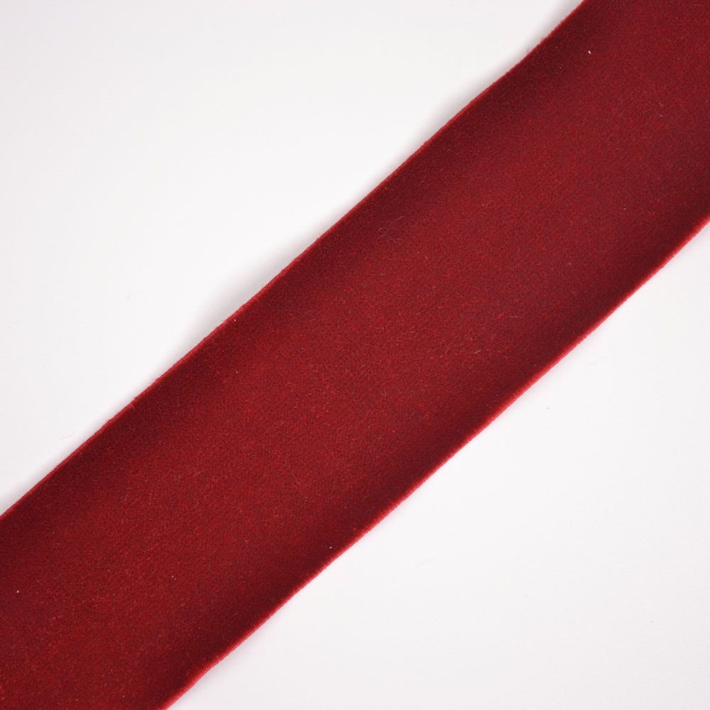 Fluwelen elastiek band  4 cm rood