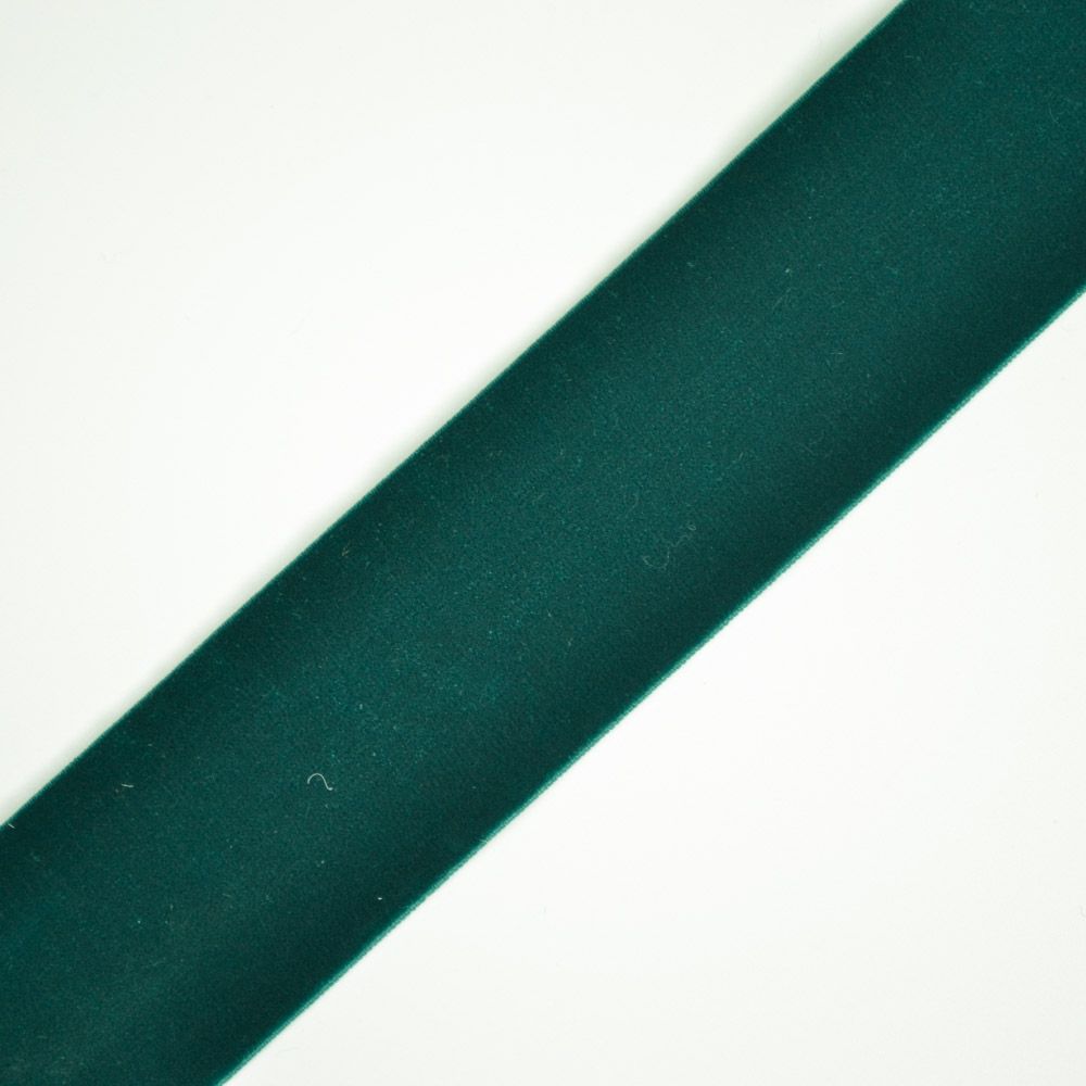 Fluwelen elastiek band  4 cm smaragdgroen