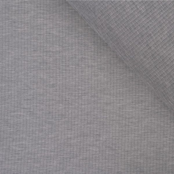 Tricot / Jersey kledingstof geribd OSKAR grijs melange № 20