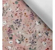 Waterafstotend polyester TD/NS bedrukt mini roze bloemen Lolita