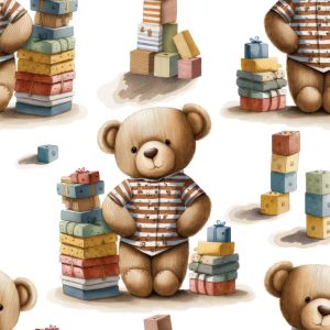 Paneel voor PUL overbroekje teddybear met speelstenen