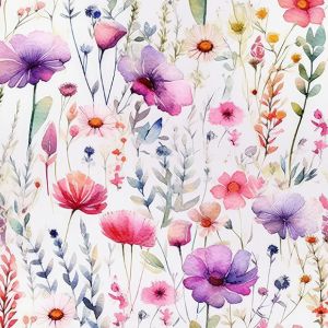 Tricot / Jersey Takoy kleurrijke bloemen LOVE