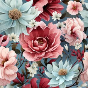 Thermo polyester tricot / jersey geruwd romantische bloemen Talli