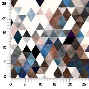 Waterafstotend polyester TD/NS driehoeken blauw