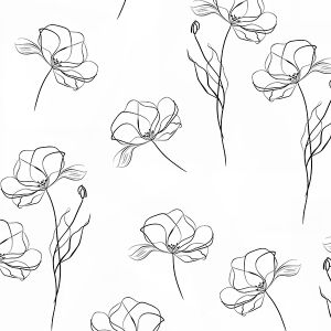 Kunstzijde elastisch bloemen schets maxi motief