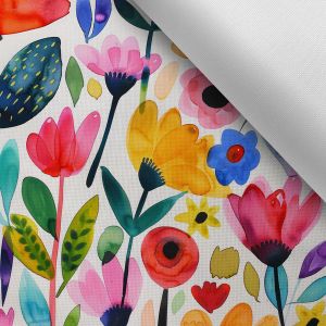 Waterafstotend polyester TD/NS bedrukt kleurrijke bloemen Luana