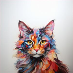 Paneel gemaakt van waterafstotend polyester 50x50 Europese kat