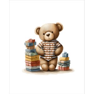 Katoen exclusive PANEEL XL teddybear met speelstenen