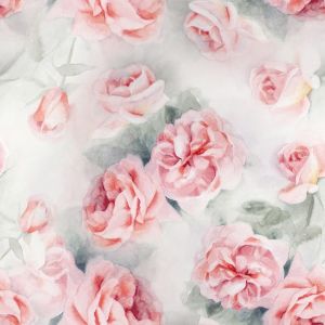 100% viscose geweven stof rozen-groot patroon