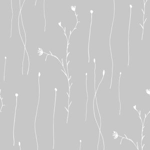 Chiffon mat semi-transparant botanica grijs
