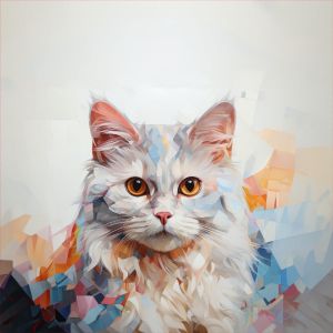 French terry zomer sweatstof Takoy PANEEL 75x75 cm witte kat