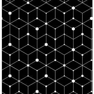 Stof voor badmode van gerecycleerde PET-flessen geometrisch patroon Molec zwart