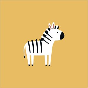 Katoen exclusive PANEEL M zebra's mosterdgeel