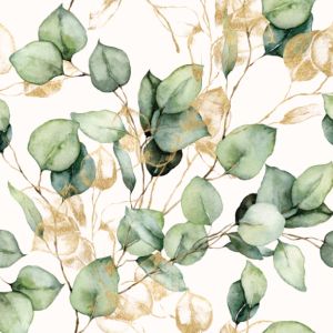Fluweel velvet ELIZA Eucalyptus wit