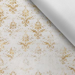 Waterafstotend polyester TD/NS bedrukt Glamour wit met goud