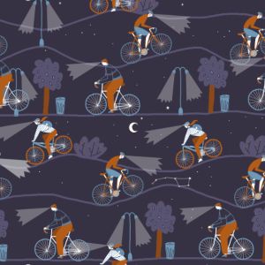 Tricot / Jersey Milano 150cm fietsers in de nacht