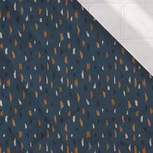 Regenjasstof gewatteerd vierkant kribbels op donkerblauw