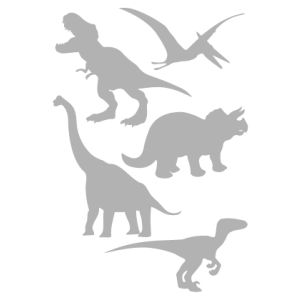 Reflecterende opstrijkbare dinosaurussen - set 5 stuks