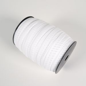 Decoratieve elastische biesband 11 mm wit