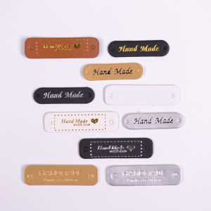 Kunstleer labels Handmade mix luxury - set 10 stuks