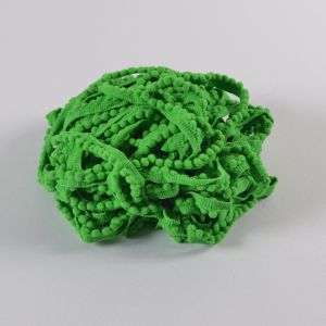 Bolletjesband met pompons 0,5cm groen