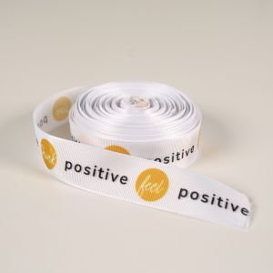 Band 25mm motivatie quotes geel - Think positive
