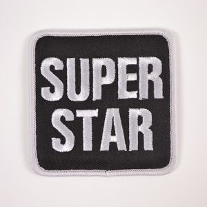 Opstrijkbare applicatie Super Star zwart