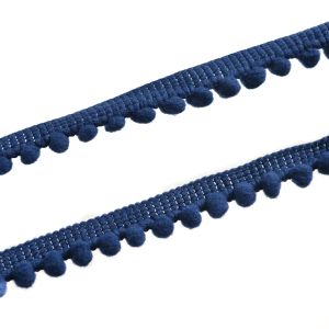 Bolletjesband met pompons 0,5cm donkerblauw / 18,5m