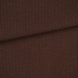 Tricot / Jersey kledingstof geribd OSKAR donkerbruin