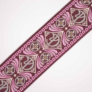 Schouderband geborduurd 5 cm orient roze