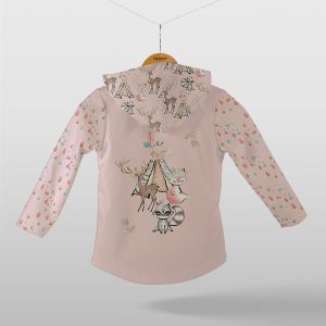 Paneel met patroon voor softshell jas indiana girl pink 86