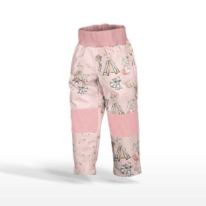 Paneel met patroon voor softshell broek Indiana girl pink 122