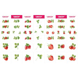 Kunstleer labels 35 + 7 stuks gratis - Aardbeien