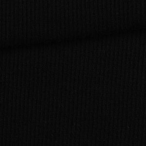 Tricot / Jersey kledingstof geribd Milano zwart