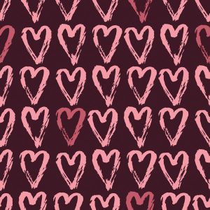 Polyester Tricot / Jersey voor t-shirts getekende hartjes