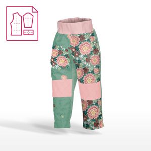 Paneel met patroon voor softshell broek bloemen Lucy 86