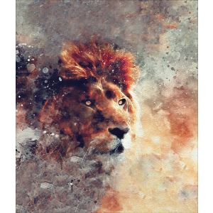 Tricot / Jersey Dona PANEEL schilderij leeuw